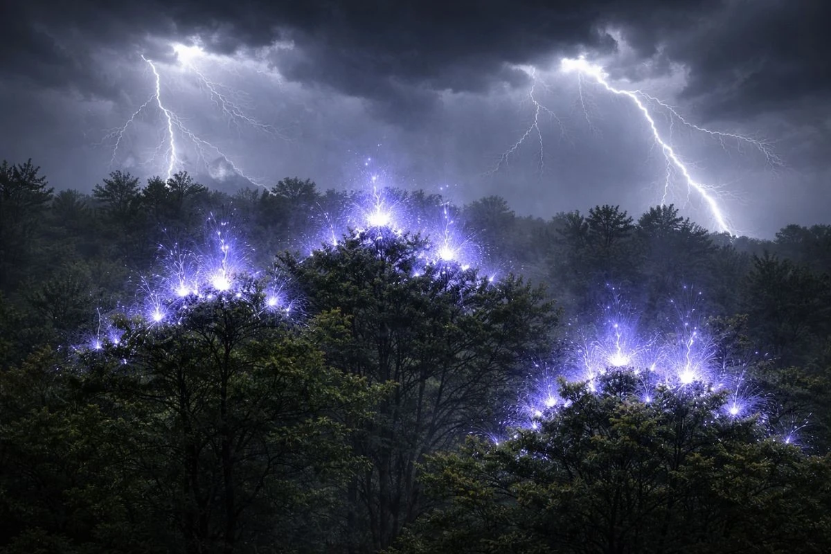 Dlaczego liście drzew świecą na niebiesko podczas burzy - image 1