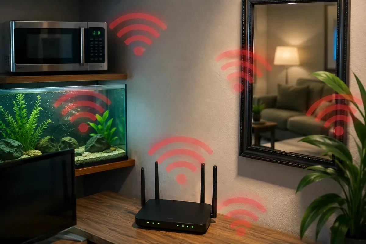 Dlaczego Wi-Fi w twoim domu zrywa połączenie: akwarium, lustro i mikrofalówka na celowniku